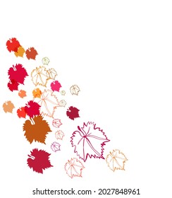 red currant leaves vector line bright colorful card background