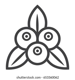Red currant line icon, fruit and diet, vector graphics, a linear pattern on a white background, eps 10.