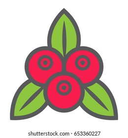 Red currant line icon, fruit and diet, vector graphics, a colorful linear pattern on a white background, eps 10.