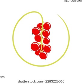 Red currant logo. Isolated red currant on white background