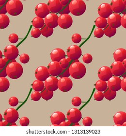 Red currant seamless pattern vector illustration