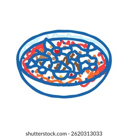 vermelho curry thai cozinha ícone doodle esboço vetor. vermelho curry thai cozinha sinal. símbolo isolado ilustração