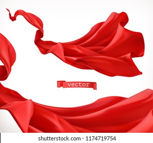 Red curtain. 3d realistic vector