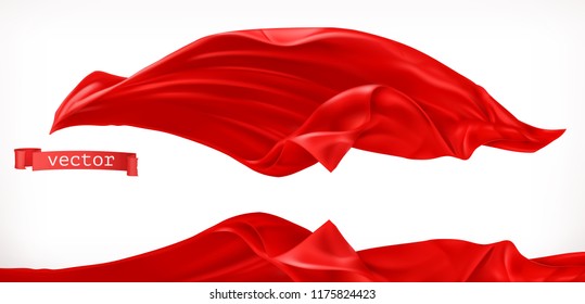 Red curtain. 3d realistic vector