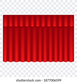 Red curtain 3d vector isolated.