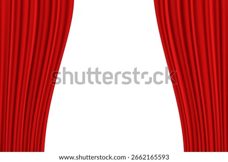 Red curtain arch isolated on white background. Vector