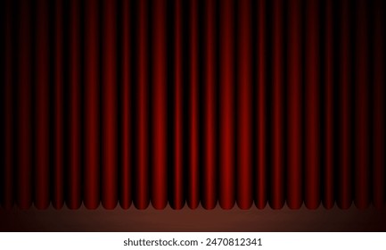 Red curtain background vector illustration. Celebration grand openning party happy concept