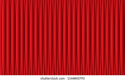 Red curtain background. Vector realistic red curtain.