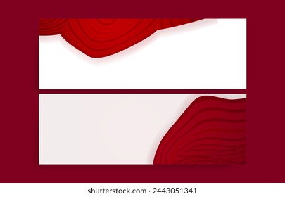 red curtain banners vector set	