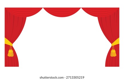 Elemento de marco de borde de cortina roja