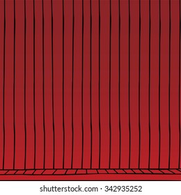 red curtain cartoon theme vector art illustration