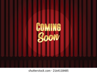 Red Curtain Coming Soon with Sparking Spotlight