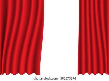 red and white curtain fabric