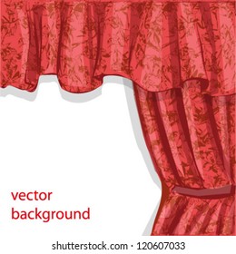 red curtain isolated on white vector