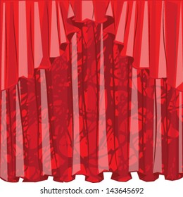 red curtain, isolated on white background vector