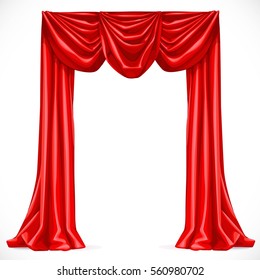 Red curtain isolated on a white background 1