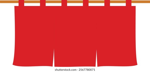 Red curtain, Japanese-style curtain illustration