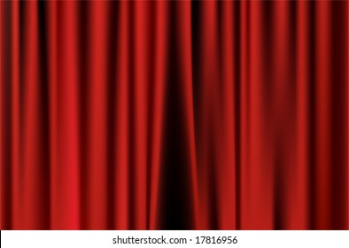 Red curtain of movie stage background