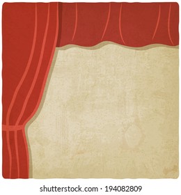 red curtain old background - vector illustration. eps 10