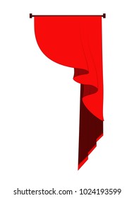 Red curtain on transparent background. High resolution