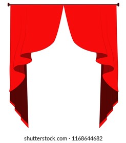 Red curtain on transparent background. High resolution