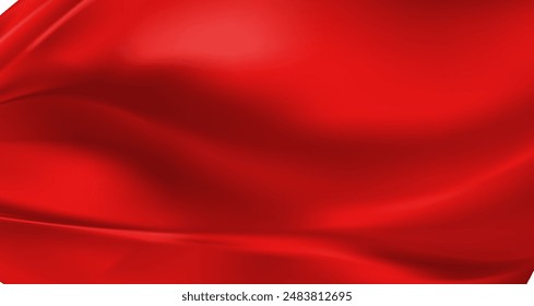 Red Curtain Opening Isolated Celebration Event Backdrop. Wallpaper Vector Iridescent red gradient. Holographic foil. Abstract background. Creative neon template for banner