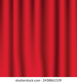 A red curtain with a shiny, silky texture. Vector background. 