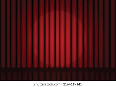 Red Curtain with Sparking Spotlight