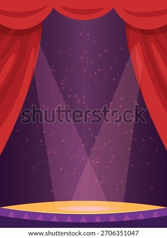 A red curtain with a spotlight shining on it