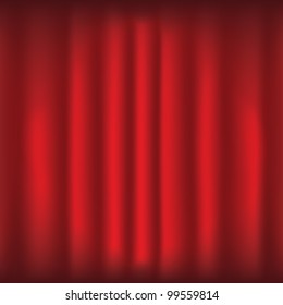 Red curtain with spotlight. vector illustration