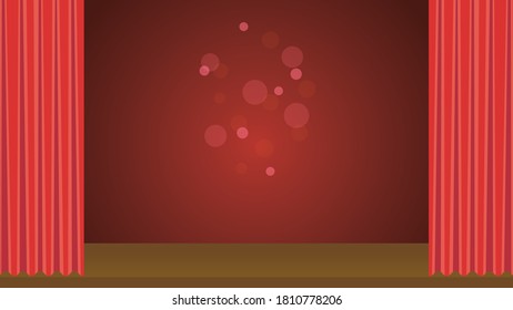Red curtain and stage background illustration
