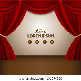 Red curtain vector