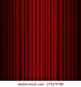 Red curtain vector background.