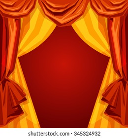 red curtain. vector illustration