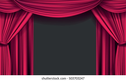 red curtain vector illustration