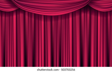 red curtain vector illustration