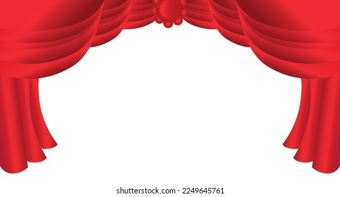
red curtain, vector illustration, white background