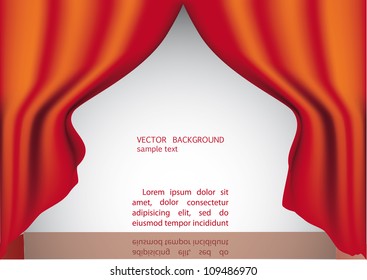Red curtain. vector.Eps10 .Image contain transparency and various blending modes