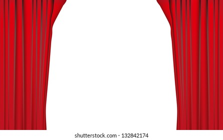Red Curtain with white background