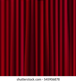Red curtains background. Vector Illustration