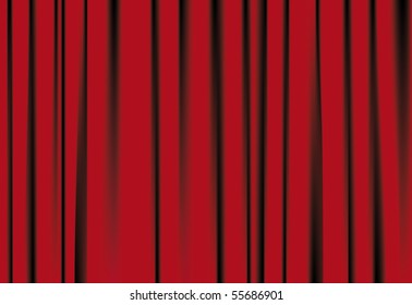 Red curtains for famous background, with shadows
