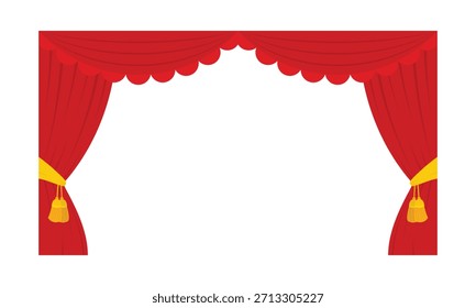 red curtains frame for copy space element