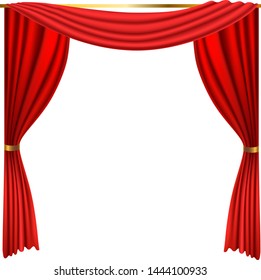Open Red Curtains On White Background Stock Vector (Royalty Free ...
