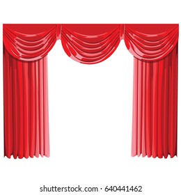 Red Curtains Isolatedvector Stock Vector (Royalty Free) 640441462 ...