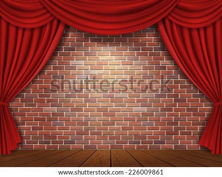 Similar – Image, Stock Photo Brick wall with curtain wall
