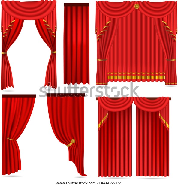 白い背景に赤いカーテン ベクター画像 のベクター画像素材 ロイヤリティフリー