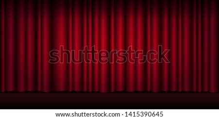 Red curtains stage, theater or opera background with spotlight