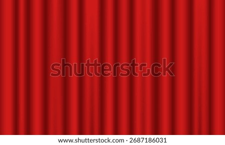 Red curtains. Vector 3d illustration.