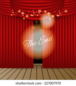 Red curtains vector background