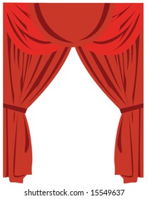 red curtains vector illustration